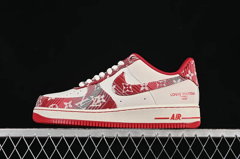 All categories Nk Air Force 1 Air Force series Nk Air Force 1 Low Air Force low-top Nike Air Force 1'07 Low LV joint gray and red denim Air Force 1 low-top casual sneakers SC9207-541